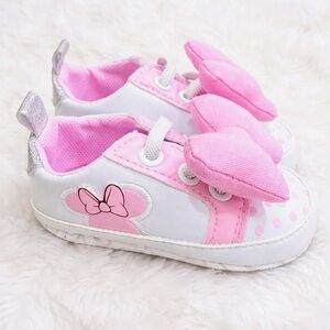 Disney Minnie Mouse Baby Sneakers Pink Bow Shoes Infant NWOT